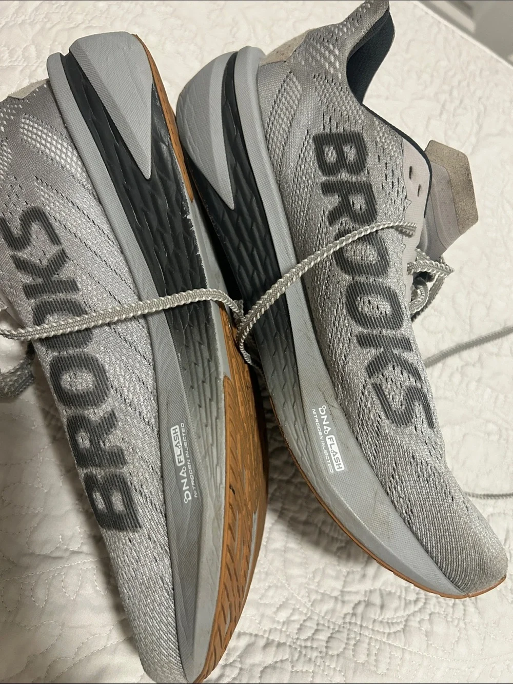 Brooks Men's Athletic Running Shoes - Light Gray with Black Accents